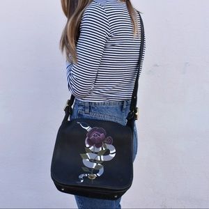 Custom hand painted vintage Coach messenger bag